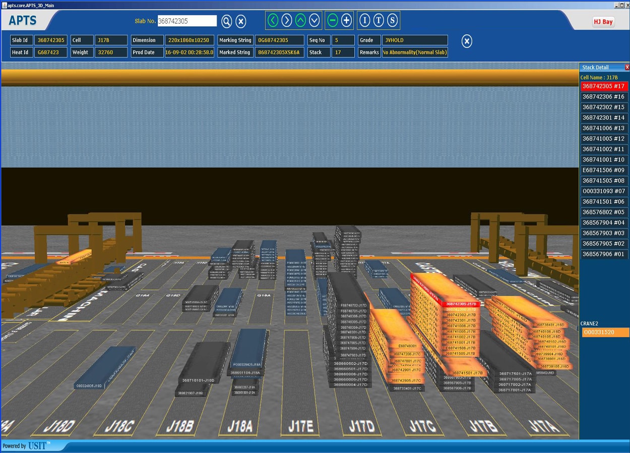Yard management system 3D real-time operations view with inventory tracking